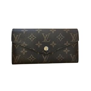 Louis Vuitton Monogram Canvas Envelope Wallet Brown Gold Hardware‎ Authentic